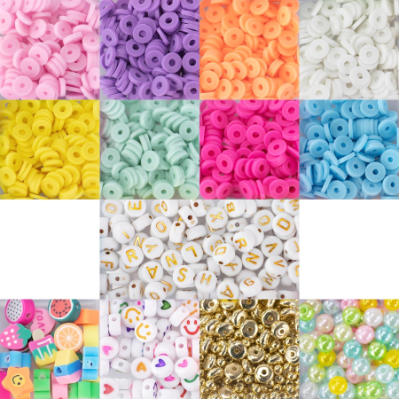 Kit creativ DIY - coliere și brățări cu mărgele Heishi Pop, 500 piese, Perline ABC [2]