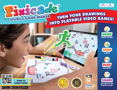 Pixicade -  kit creativ multipremiat pentru a transforma desenele copiilor in jocuri video pentru mobil sau tableta, editie jocuri nelimitate [9]