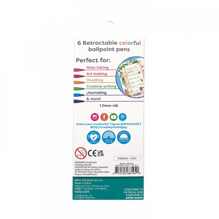 Pixuri colorate retractabile Bright Writers - set de 6 [6]