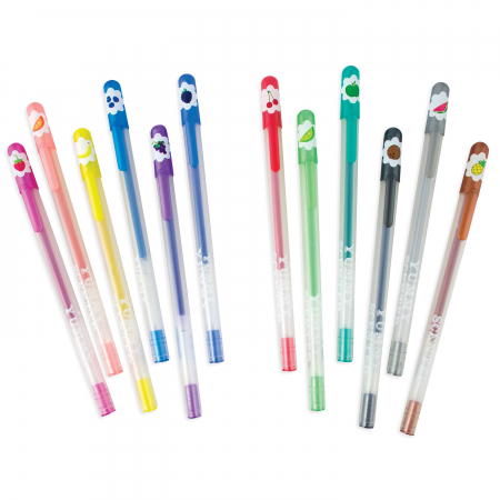 Pixuri cu gel colorate cu sclipici, parfumate, Yummy Yummy - Set de 12 [2]