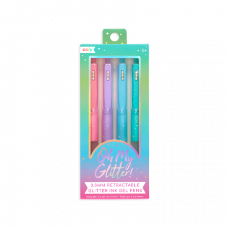 Cadouri Fete - Pixuri retractabile cu gel si sclipici, Oh My Glitter!, set 4 culori