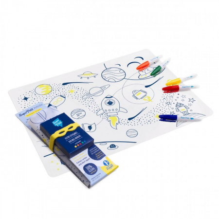 Jucarii creative - Plansa de colorat din silicon - IN SPATIU