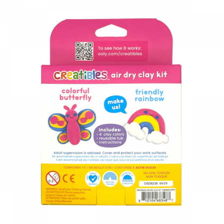 Plastilina cu uscare la aer - Rainbow, Creatibles, set DIY 4 culori [2]