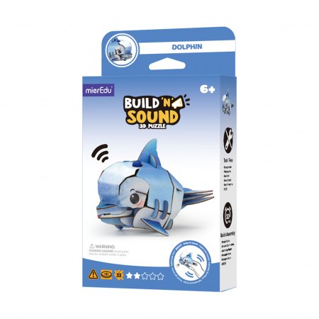 Idei de cadouri sub 100 de lei - Puzzle 3D cu sunete - Delfin, Build 'n' Sound
