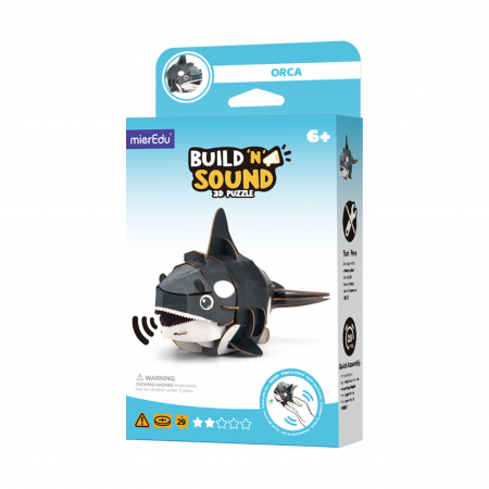 Idei de cadouri sub 100 de lei - Puzzle 3D cu sunete - Orca, Build 'n' Sound