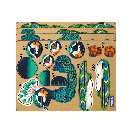 Puzzle 3D cu sunete - Paun, Build 'n' Sound [2]