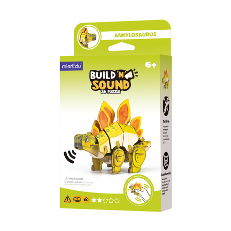 Jucarii Educative - Puzzle 3D cu sunete - Stegosaurus, Build 'n' Sound