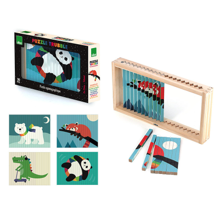 Puzzle 4D din lemn - Animale - Vilac [8]