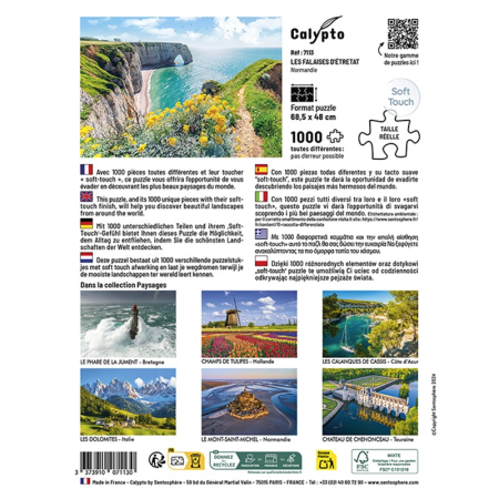 Puzzle carton 1000 piese - Falezele ETRETAT, Normandia - Sentosphere [3]