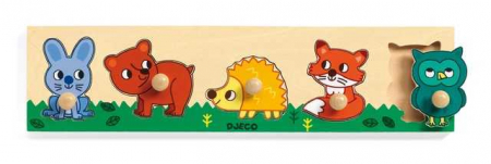 Jucarii Educative - Puzzle cu buton Padure