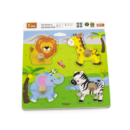 Puzzle cu manere - animale salbatice [1]