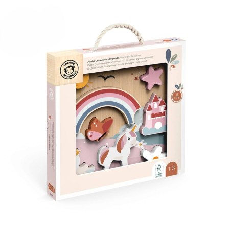 Noutati - Puzzle cu unicorn din lemn, Speedy Monkey