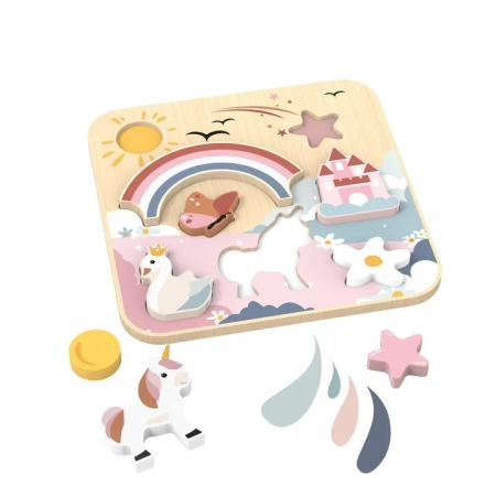 Puzzle cu unicorn din lemn, Speedy Monkey [1]
