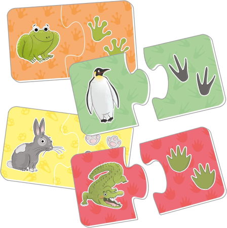 Noutati - Puzzle de asociere - animalutele si urmele lor