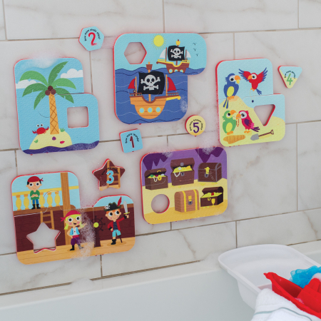 Puzzle de baie pentru bebeluși, cu piese mari de spumă, cu pirați - Playful Pirates Bath Puzzle [5]