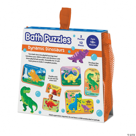 Puzzle de baie pentru bebelusi, cu piese mari de spuma, dinozaurii rapizi - Dinosaur Bath Puzzle [1]