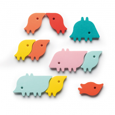 Puzzle de baie, set 10 piese, Parada animalelor, Quut Toys [3]