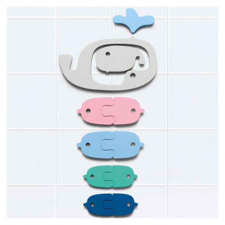 Puzzle de baie, set 11 piese, Balene si pestisori, Quut Toys [4]