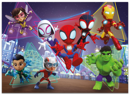 Puzzle de colorat maxi - Paienjenelul Marvel si prietenii lui uimitori (4 x 48 de piese) [2]