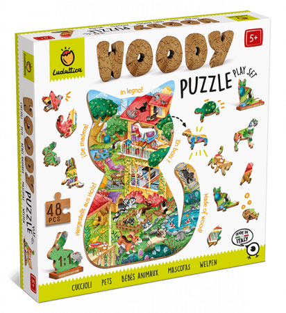 Jucarii Educative - PUZZLE DE LEMN – ANIMALE DE COMPANIE