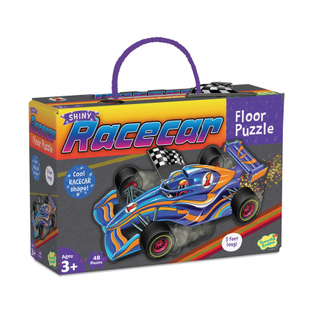 Jucarii Educative - Puzzle de podea in forma de masina de curse, Racecar Floor Puzzle