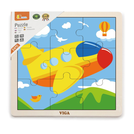 Puzzle - Puzzle din 9 piese mari - avion