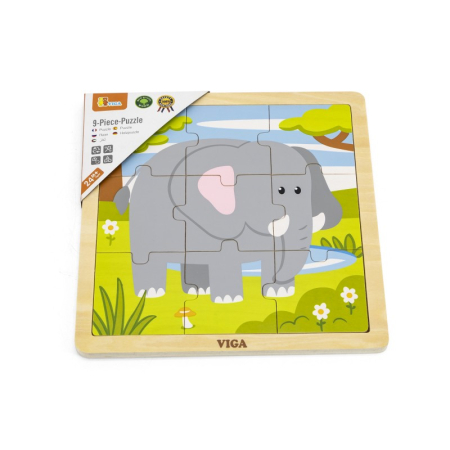 Puzzle din 9 piese mari - elefant [0]