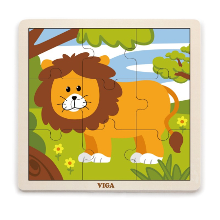 Puzzle din 9 piese mari - leu [2]