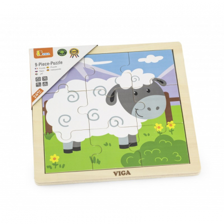 Jucarii Educative - Puzzle din 9 piese mari - oaie, Viga