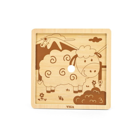 Puzzle din 9 piese mari - oaie, Viga [1]