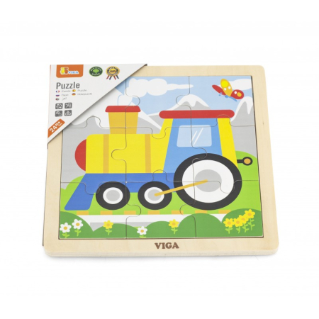 Puzzle - Puzzle din 9 piese mari - tren