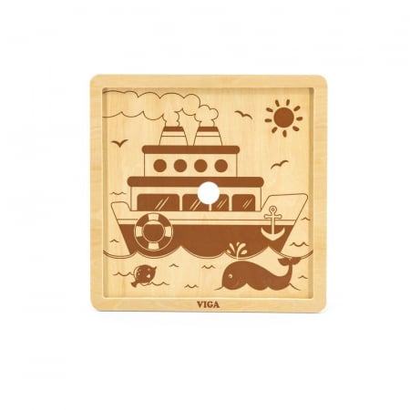 Puzzle din 9 piese mari - vapor, Viga [1]
