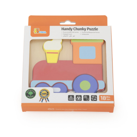 Noutati - Puzzle din lemn 5 piese - trenulet, Viga