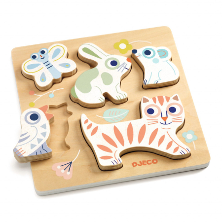Puzzle din lemn BabyAnimali, Djeco [2]