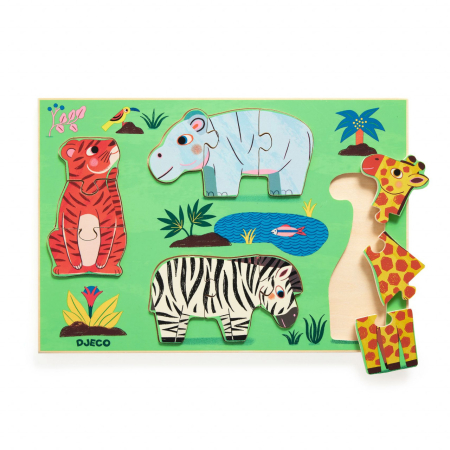 Puzzle din lemn Coucou Tigre, Djeco [3]