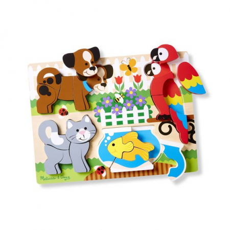 Puzzle din lemn cu piese mari Prietenii mei - Melissa & Doug [1]