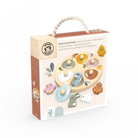Noutati - Puzzle din lemn cu surpiza, Speedy Monkey