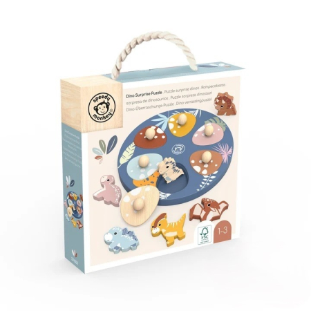 Noutati - Puzzle din lemn Dinozauri, Speedy Monkey