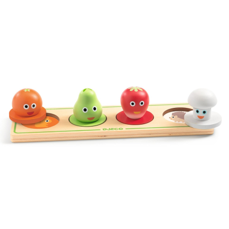 Puzzle din lemn Fructe si legume, Djeco [2]