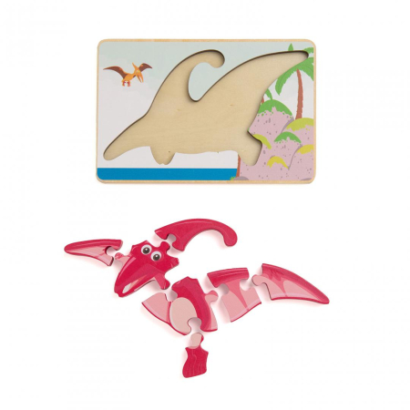 PUZZLE DIN LEMN PTERODACTIL, 8 PIESE, MOMKI [1]