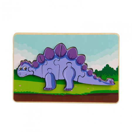 PUZZLE DIN LEMN STEGOZAUR, 8 PIESE, MOMKI [1]