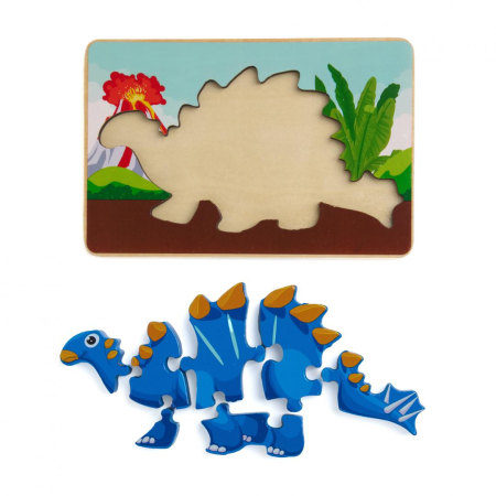PUZZLE DIN LEMN TUOJIANGOSAURUS, 8 PIESE, MOMKI [2]