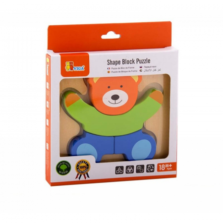 Jucarii Educative - Puzzle din lemn - ursulet