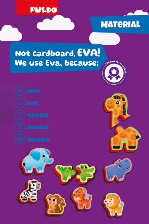 PUZZLE DIN SPUMA EVA,  ANIMALELE DIN SAFARI, PUEDO [2]