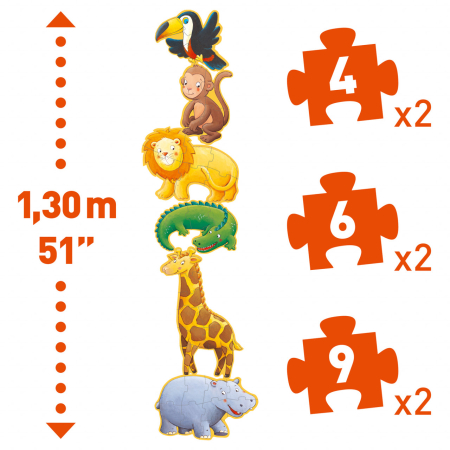 Puzzle gigant Djeco animale salbatice [3]