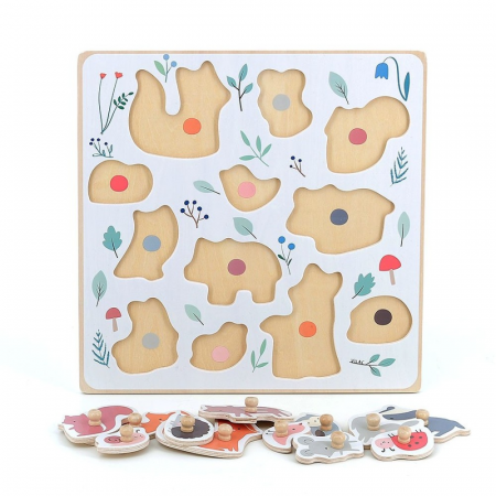 Puzzle incastrat din lemn - Animale din padure [2]