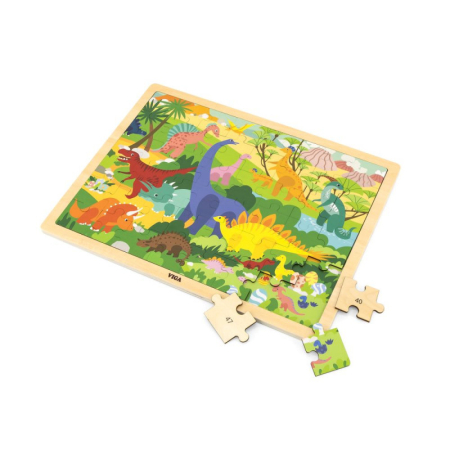 Puzzle - Puzzle Lumea dinozaurilor, 48 de piese, Viga