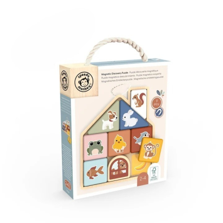 Noutati - Puzzle magnetic din lemn Casuta, Speedy Monkey