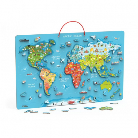 Puzzle magnetic Harta lumii si tabla de scris, Viga [1]