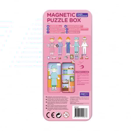Puzzle magnetic in cutie metalica, joc de potrivire si asociere - Doctor [2]